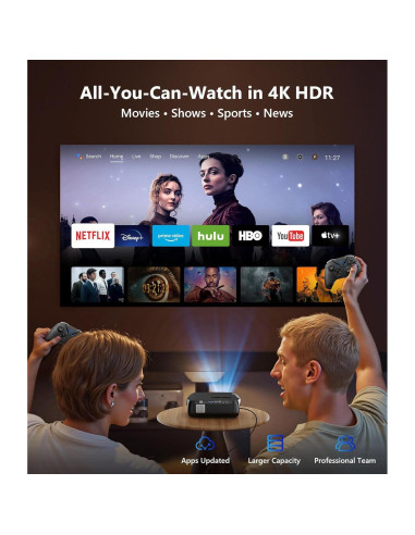 Proyector Diurno CAIWEI A12+ 4K 1580 Lúmenes HDMI WiFi Bluetooth