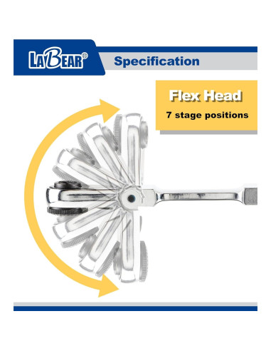 Carraca Dual Flexible LABEAR 1/4" con Cabeza de 180