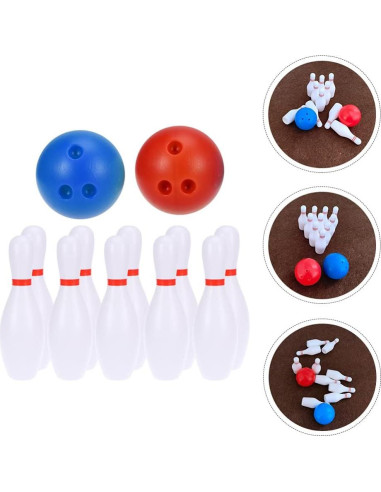 Juego de Bolos Miniatura Toyvian 2 Piezas Decoración Casa Muñecas