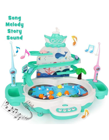 Juego de Pesca Magnético Siairo para Bebés 10 Peces y Música