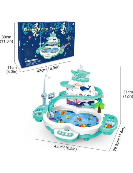 Juego de Pesca Magnético Siairo para Bebés 10 Peces y Música Juego de Pesca Magnético Siairo para Bebés 10 Peces y Música