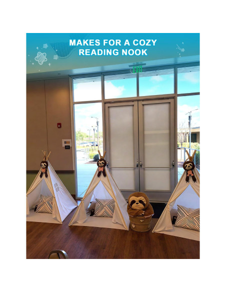 Tienda Teepee para Niños Wilwolfer 4 Piezas con Luces y Banderas Tienda Teepee para Niños Wilwolfer 4 Piezas con Luces y Banderas