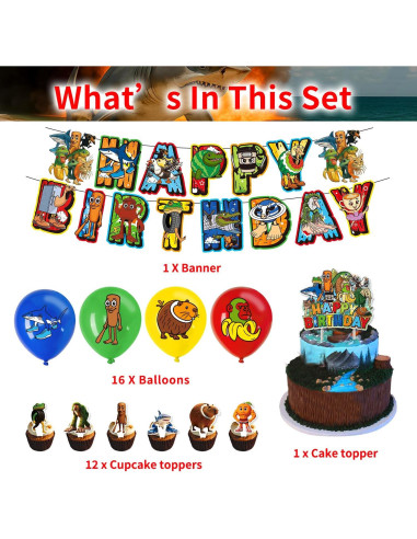 Conjunto de Decoraciones para Cumpleaños IVYQXG Tema Animales