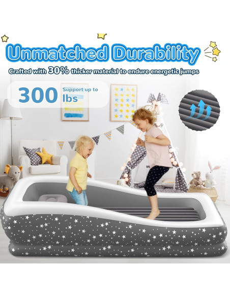 Cama de viaje inflable para niños Abdtech - 167x114 cm, gris Cama de viaje inflable para niños Abdtech - 167x114 cm, gris