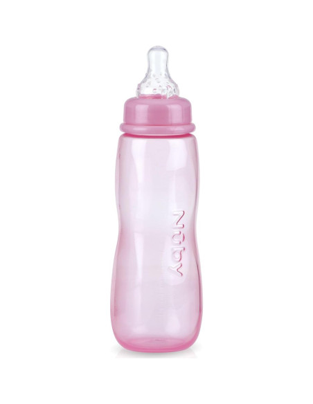Botella Estándar Nuby 236.6ml con Pezón Flujo Medio 3+ Meses Botella Estándar Nuby 236.6ml con Pezón Flujo Medio 3+ Meses