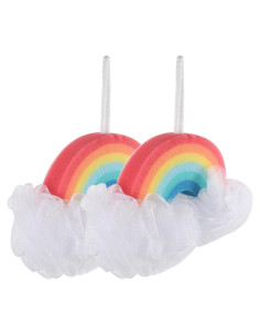 Esponjas de Baño Exfoliantes Healvian Arcoíris 2 Pcs 23x12 cm