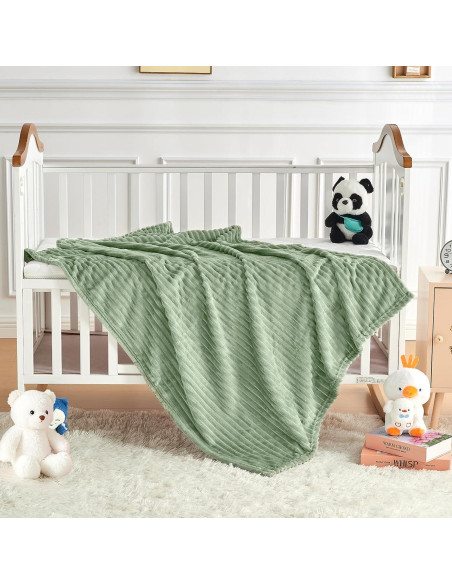 Manta de bebé Eonkasp 76x102 cm verde salvia suave y ligera Manta de bebé Eonkasp 76x102 cm verde salvia suave y ligera