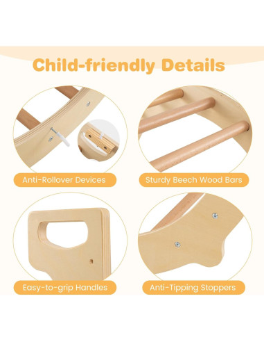 Arco de Escalada de Madera HONEY JOY 80x47x41 cm Montessori