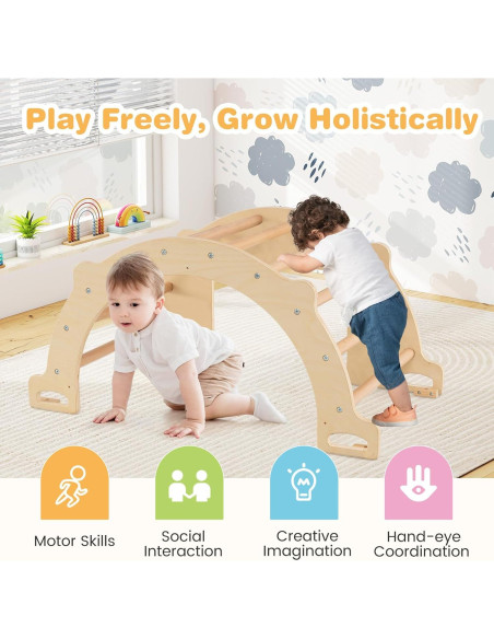 Arco de Escalada de Madera HONEY JOY 80x47x41 cm Montessori Arco de Escalada de Madera HONEY JOY 80x47x41 cm Montessori