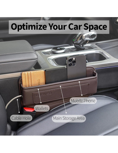 Organizador de Asiento de Coche CARVEO Marrón PU Compacto