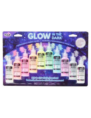 Pintura Dimensional Tulip Brilla en la Oscuridad 10 Colores 221.8 ml