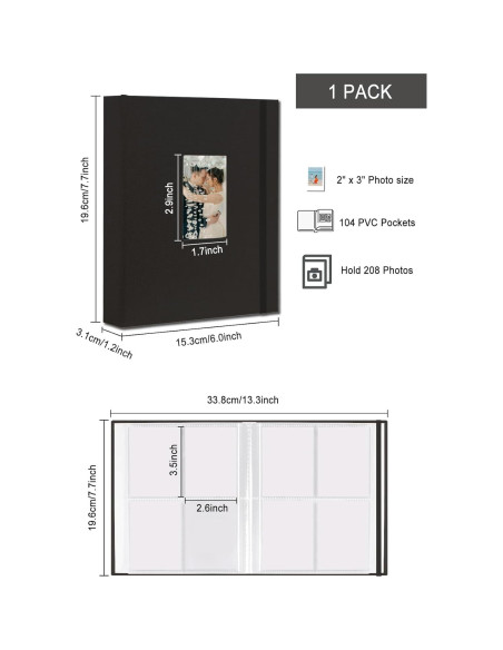 Álbum de Fotos Polaroid Sprsthai 208 Fotos 19.6x15.2 cm Negro Álbum de Fotos Polaroid Sprsthai 208 Fotos 19.6x15.2 cm Negro