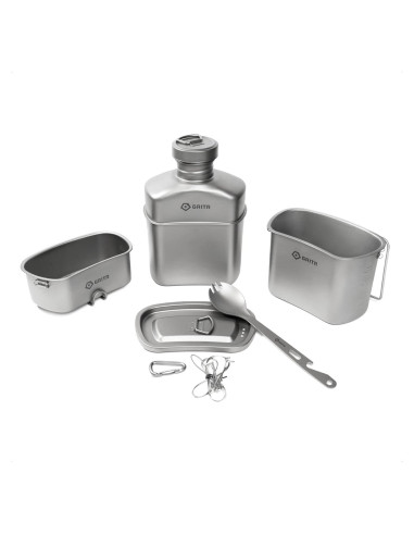 Kit de Cocina de Titanio GRITR - Utensilios Compactos para Camping