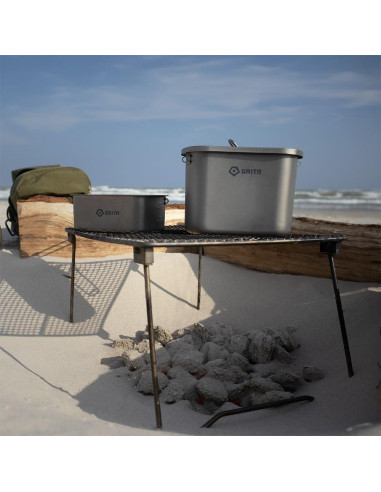 Kit de Cocina de Titanio GRITR - Utensilios Compactos para Camping