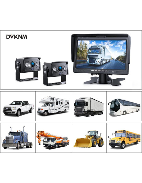 Kit de Monitor Doble 7" HD 1080P DVKNM con 2 Cámaras IP69 Kit de Monitor Doble 7" HD 1080P DVKNM con 2 Cámaras IP69