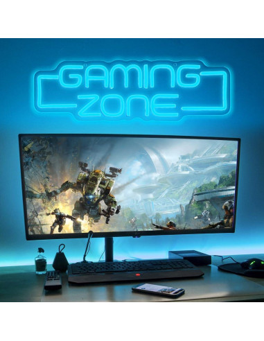 Cartel de Neón LED Zona de Juegos RuCvixkt 42.5x14cm