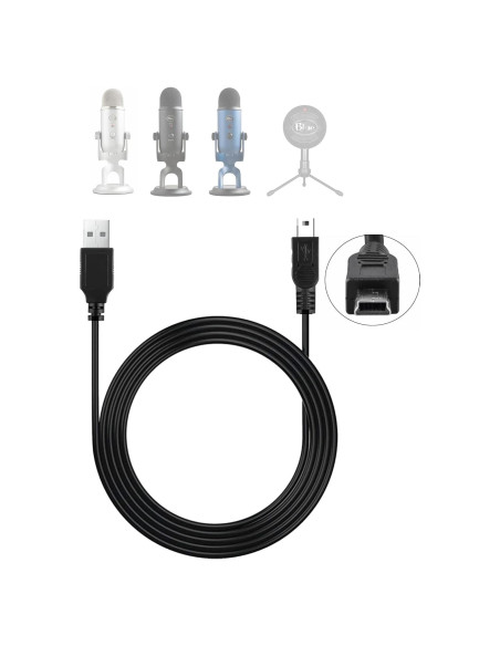 Cable USB A a mini USB 0.8m Blue Yeti Pro y Snowball iCE Cable USB A a mini USB 0.8m Blue Yeti Pro y Snowball iCE