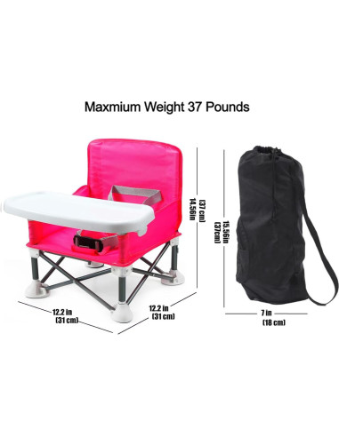 Silla Elevadora Plegable PandaEar Rosa para Bebés 1.01 kg