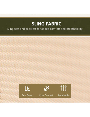 Columpio de Patio Outsunny para 2 Personas con Toldito Beige