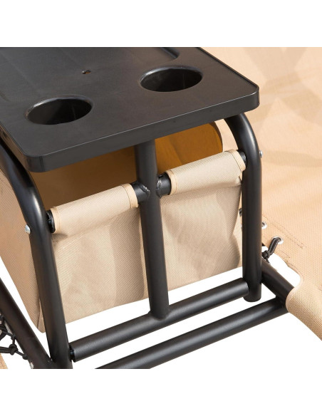 Columpio de Patio Outsunny para 2 Personas con Toldito Beige Columpio de Patio Outsunny para 2 Personas con Toldito Beige