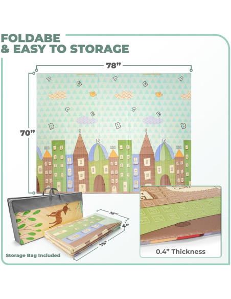 Alfombra de Juego Plegable Sorbus 1.78x2m Impermeable Niños Alfombra de Juego Plegable Sorbus 1.78x2m Impermeable Niños