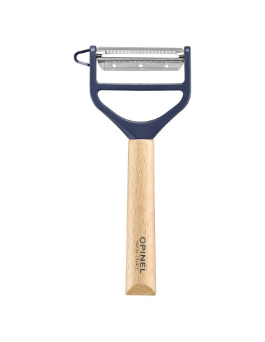 Pelador T-DUO Opinel - Mango Madera Haya - Doble Cuchilla Acero Inoxidable