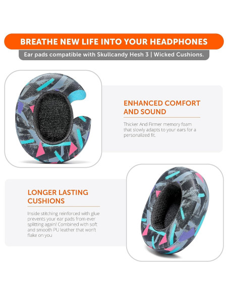 Cojines de Reemplazo Wicked Cushions para Skullcandy Hesh 3 y Crusher - Negro Cojines de Reemplazo Wicked Cushions para Skullcandy Hesh 3 y Crusher - Negro