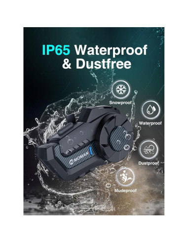 Intercomunicador Inalámbrico Moman H2 Pro 5.1 Carbono 1 Pack