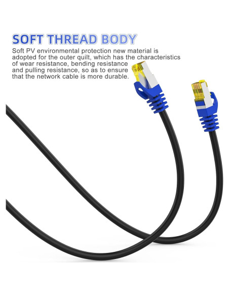Cable Ethernet Cat 8 1.5 m AoforzTech Alta Velocidad Cable Ethernet Cat 8 1.5 m AoforzTech Alta Velocidad