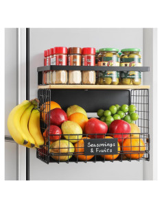 Estante Magnético Snuvid con Parte Superior de Bambú 33x19.8cm