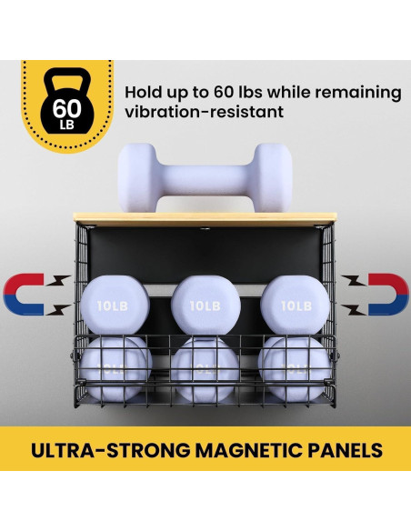 Estante Magnético Snuvid con Parte Superior de Bambú 33x19.8cm