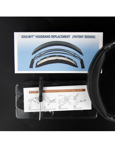 Funda de diadema SOULWIT para Bose QuietComfort 45 y SE - Negro