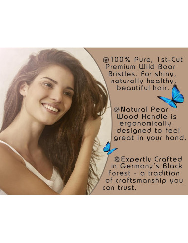 Cepillo de Cerdas de Jabalí Tibet 100% Natural - Madera de Pera