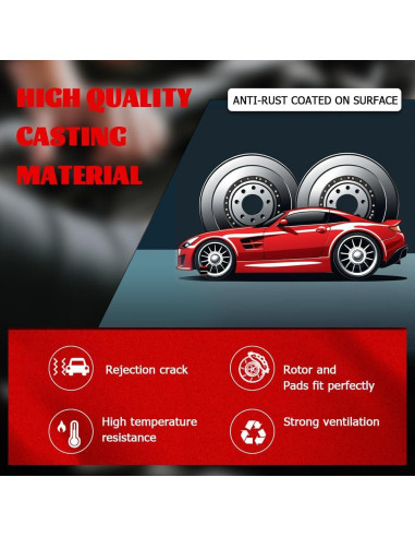 Kit de Discos de Freno y Pastillas Cerámicas YxpBrake Toyota Yaris 2019-2020