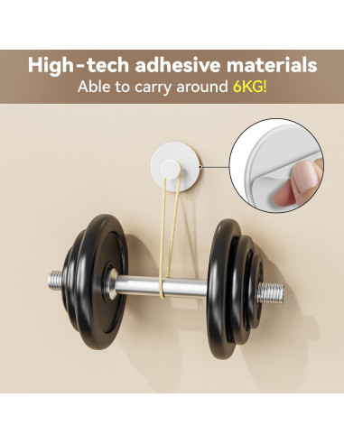 Gancho Adhesivo para Pared Bussdis 4 Piezas Acero Inoxidable Blanco