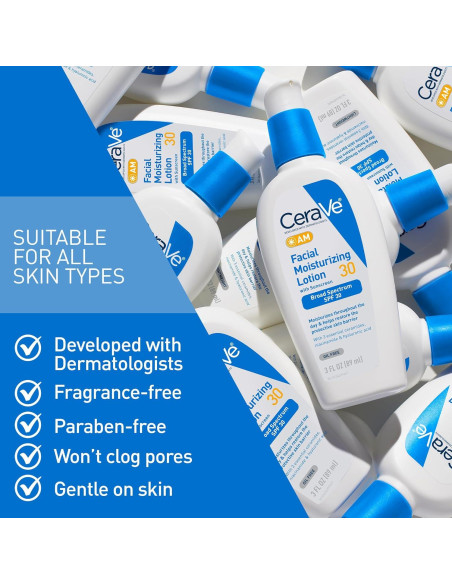 CeraVe Loción Hidratante Facial AM SPF 30 85g - No Comedogénico CeraVe Loción Hidratante Facial AM SPF 30 85g - No Comedogénico