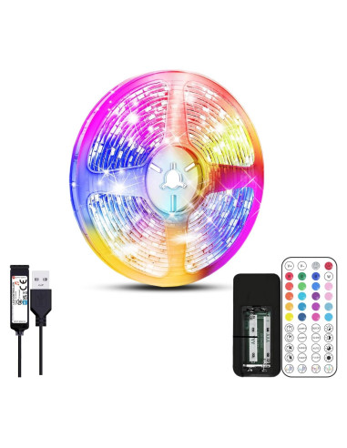 Cinta LED 5M NBBUFF con control APP y remoto, cambio de color