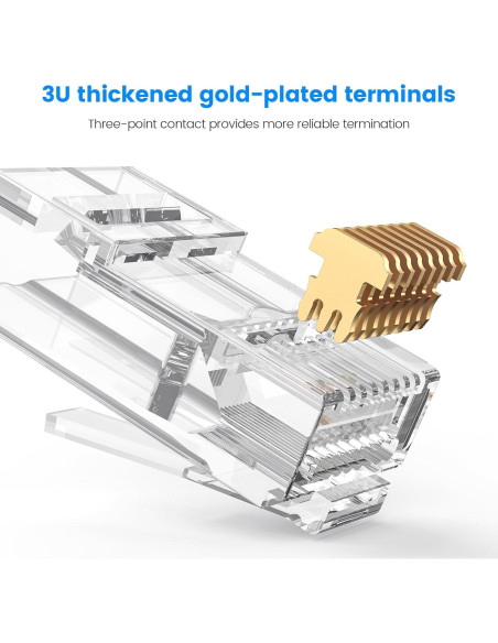 Conectores RJ45 Cat6 MOGOOD Paquete de 25 No Apantallados Conectores RJ45 Cat6 MOGOOD Paquete de 25 No Apantallados