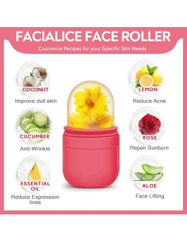 Rodillo de Hielo Facial AURUZA con Gua Sha - Cuidado de Piel