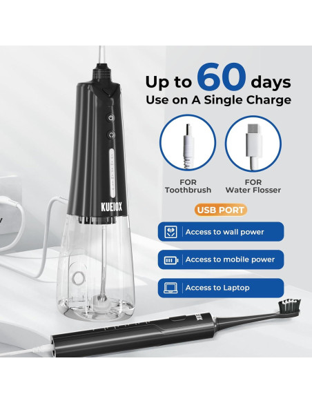 Cepillo de dientes eléctrico KUEIOX CP-01 con irrigador 320ml Cepillo de dientes eléctrico KUEIOX CP-01 con irrigador 320ml
