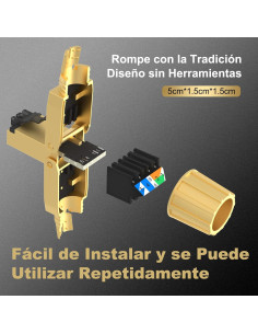 Conectores RJ45 Sin Herramientas VCELINK Cat 7 Baño de Oro 10 Gbps 2