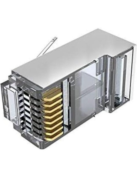 Conectores RJ45 Cat6 Blindados Sabra 100 PCS Alta Velocidad Conectores RJ45 Cat6 Blindados Sabra 100 PCS Alta Velocidad