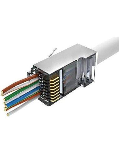 Conectores RJ45 Cat6 Blindados Sabra 100 PCS Alta Velocidad