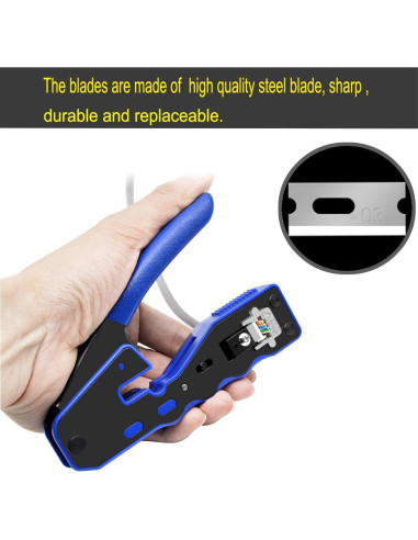 Kit de Crimpado RJ45 PETECHTOOL con Pelacables y 10 Conectores