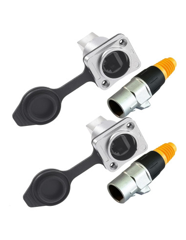 Conector RJ45 Impermeable Blindado PENGLIN CAT6/5E/5 - 2 Juegos