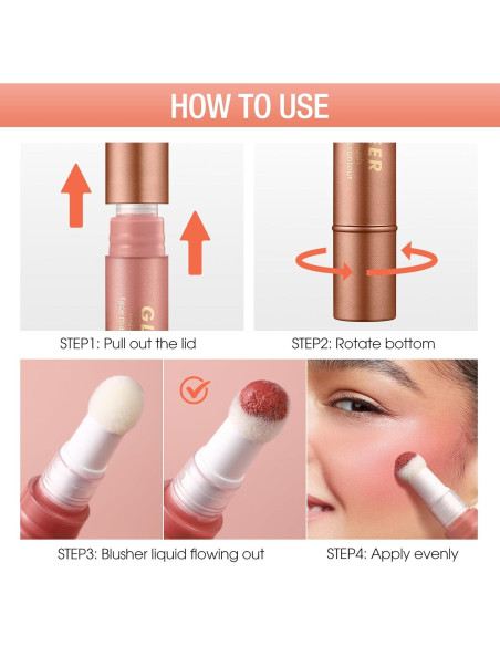 Bastón de Rubor Líquido GLAMEER 29.57 ml Color Rosa3 Bastón de Rubor Líquido GLAMEER 29.57 ml Color Rosa3