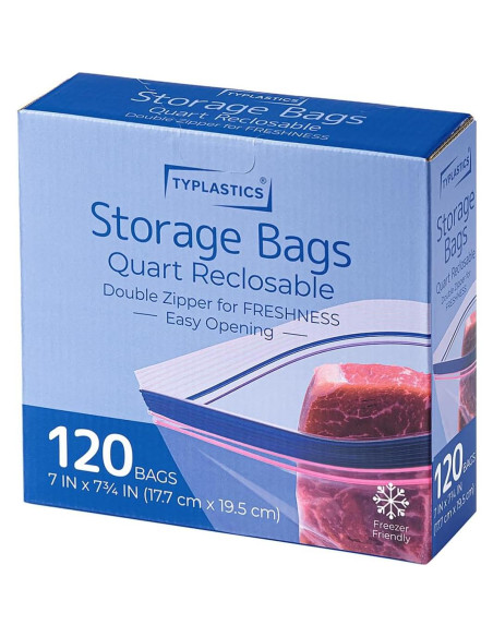 Bolsas de Almacenamiento de Alimentos TYPLASTICS 120 Quart Reutilizables Bolsas de Almacenamiento de Alimentos TYPLASTICS 120 Quart Reutilizables