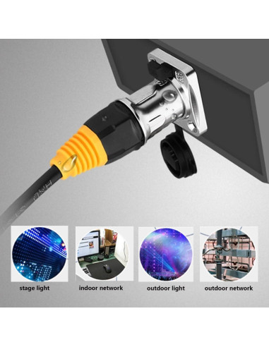 Conector RJ45 Impermeable Blindado PENGLIN CAT6/5E/5 - 2 Juegos