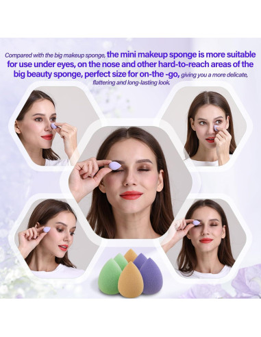 Set de Esponjas de Maquillaje Mini QZBM 6 Pcs Libre de Látex