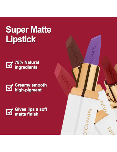 Barra de Labios Mate O'CHAIN 11 Cereza 3.4g Larga Duración